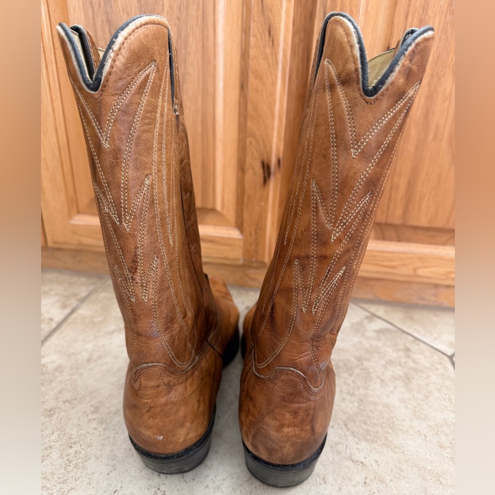 Wrangler Men’s Brown Leather Western Cowboy Boots, Size 11D - Picture 7 of 10